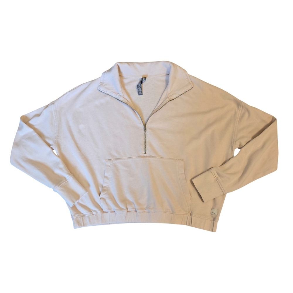 Vuori Women's Light Beige Half-Zip Pullover Sweatshirt Size Medium